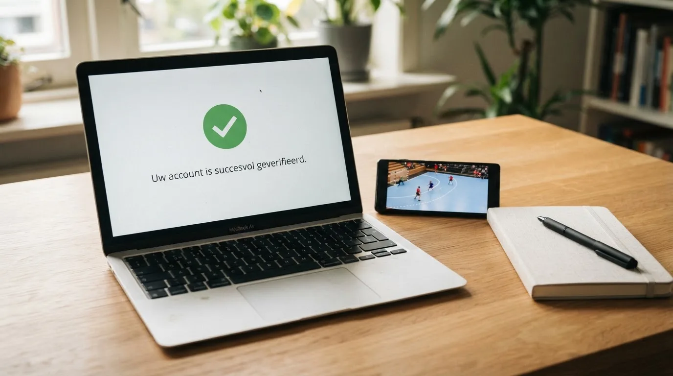 Een lege rechtszaal met houten banken in het ochtendlicht